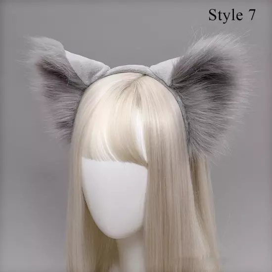 Simulation Animal Ears Plush Animal Wolf Ears Headband Fox Cat Ears