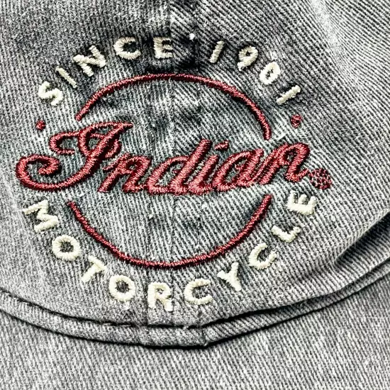 Indian Motorcycle Cap Hat Men's One Size Gray Strapback