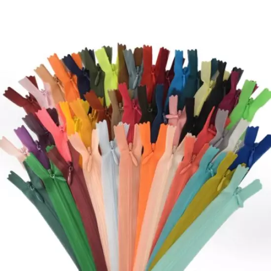 5 pcs 63 Colors Invisible Zips 14/16/20/24" 35/40/50/60 cm - Only £3.99!