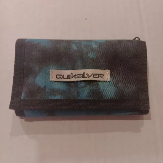 Quiksilver Everydaily Trifold Wallet - Green Black Turquoise - New NWOT