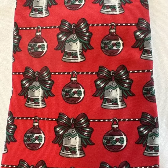 American Traditions Christmas Bells Red Men’s SILK Neck Tie