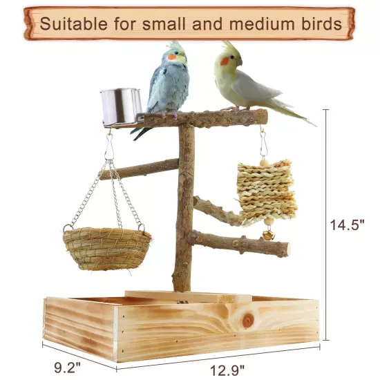 Mogoko Natural Bird Playground Bird Perches, Bird Cage Accessories, Bird Toys...