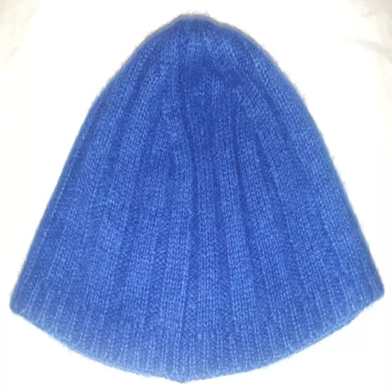 Womens blue knit cashmere beanie womens one-size