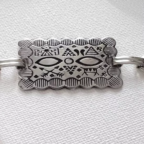 Women’s Western Concho Belt Silver Toned Southwestern Native Themed Stampings