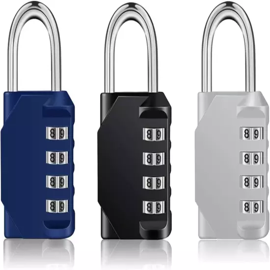 Combination Locker Lock, 4 Digit Outdoor Padlock for Gym, School, Gates, Doors, 