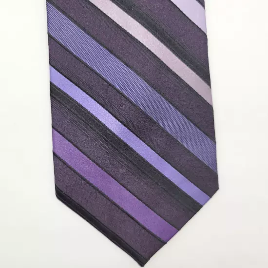 axcess Liz Clairborne Colorful Striped PURPLES Pattern Silk Business Necktie