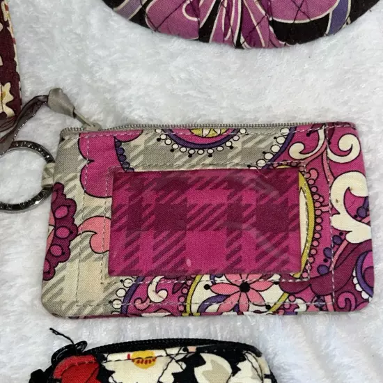 Lot Of 6 Vera Bradley Wristlets, ID Holders, Coin Purses Preowned