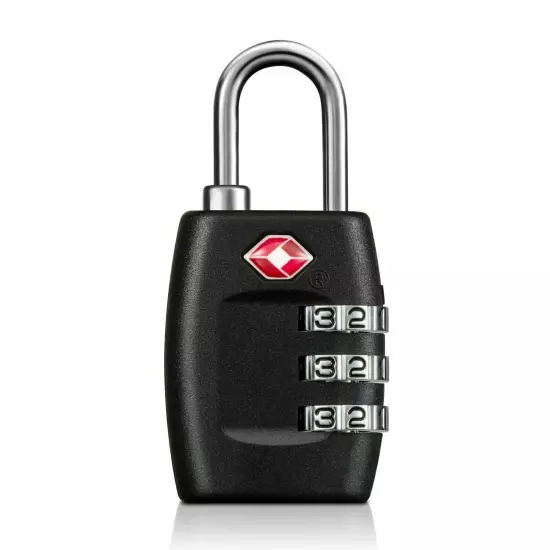 2X TSA Approved Luggage Lock Travel 3 Digit Combination Suitcase Padlock Black