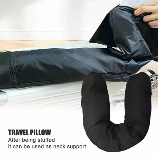 Portable Travel Neck Pillow Storage Bag Car Airplane Headrest Pillow O2O61167