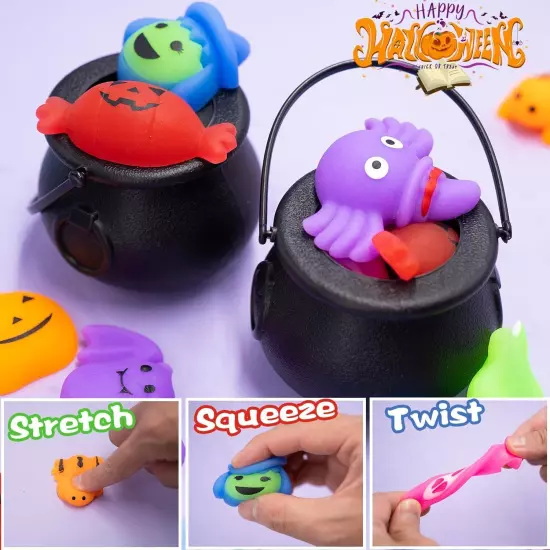 Halloween Party Favors, 36 Pcs Mochi Squishy Toys with 6 Plastic... 