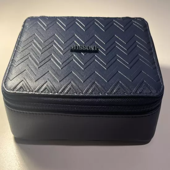 NWOT Missoni Exclusive Delta One Travel Case Pouch Blue Wave Zipper Ltd Edition