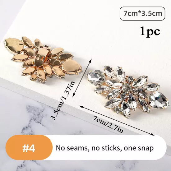 Diamante Rhinestone Shoe Clips Charms Buckle Removable Crystal Shoe Decoration