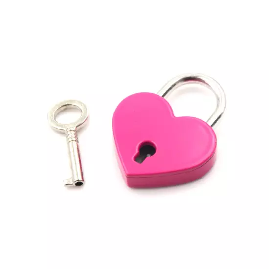 Mini Padlock Love Heart Shape Padlock Tiny Luggage Bag Case Lock With Key.vm