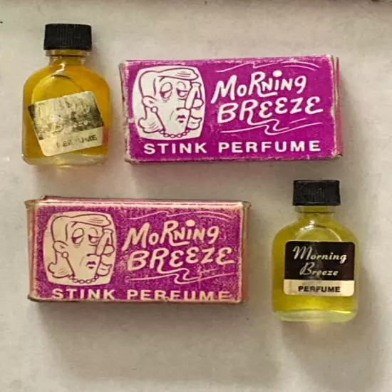 NEW Old Stock Vintage Lot of 2 Morning Breeze STINK Perfume Joke Gag Novelty