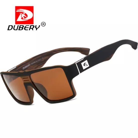 DUBERY Men Polarized Square Sunglasses Oversize Driving Fishing Sport Glasses 