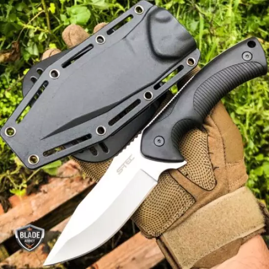 9" Fixed Blade Tactical Hunting Knife with Paddle ABS Belt Loop Holster Sheath