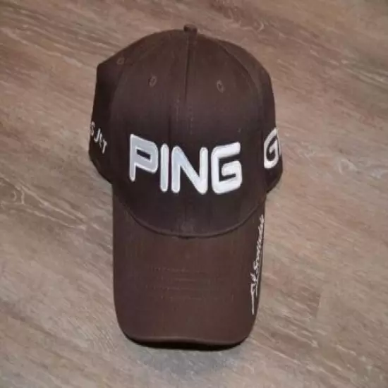 HUNTER MAHAN PING MARQUIS JET TOUR ISSUE LOGO BROWN GOLF HAT