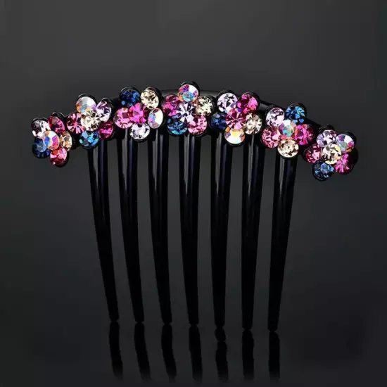 Crystal Flower Hair Comb Clip Shiny Rhinestones Hairpins Women Hair Accessories*