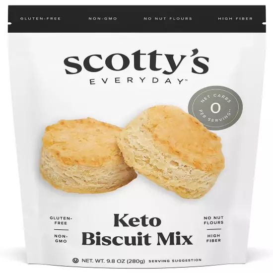 Keto Biscuit Zero Carb Mix - Keto and Gluten Free Biscuit Baking Mix - 0g Net...