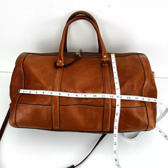 Vintage Fossil Weekender Duffel Bag Travel Bag Luggage Genuine Leather