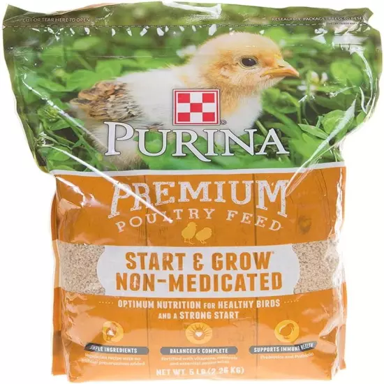 Purina Start and Grow | Non-Medicated Chick Feed Crumbles | Nutritionally Comple