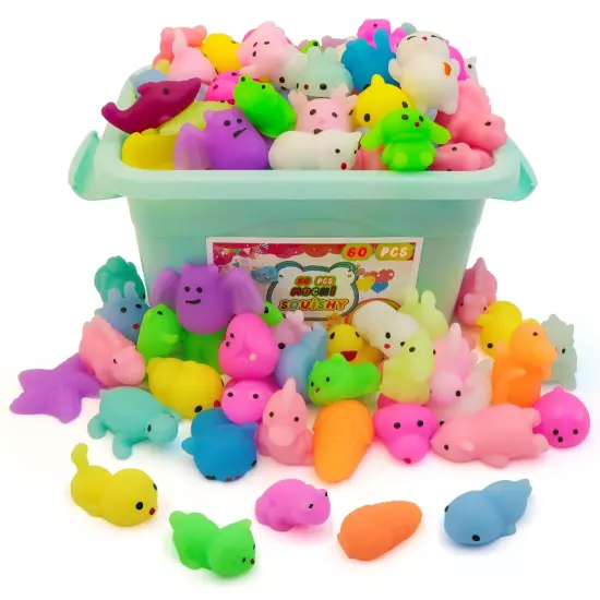 60 Pack Mochi Squishy Toys for Kids,Squishies Sensory Bulk Toys,Stress Relief...