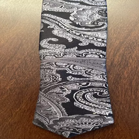 Sean John Black, Gray 100% Silk Men’s Neck Tie L59” W3.50”