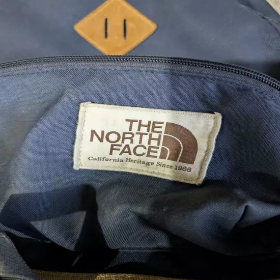 Vintage The North Face Brown Label Daypack Backpack Dark Blue Canvas CA Heritage