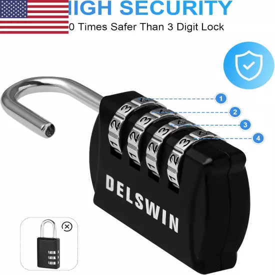 Small Combination Lock for Locker, 4-Digit Mini Combo Lock for Backpack