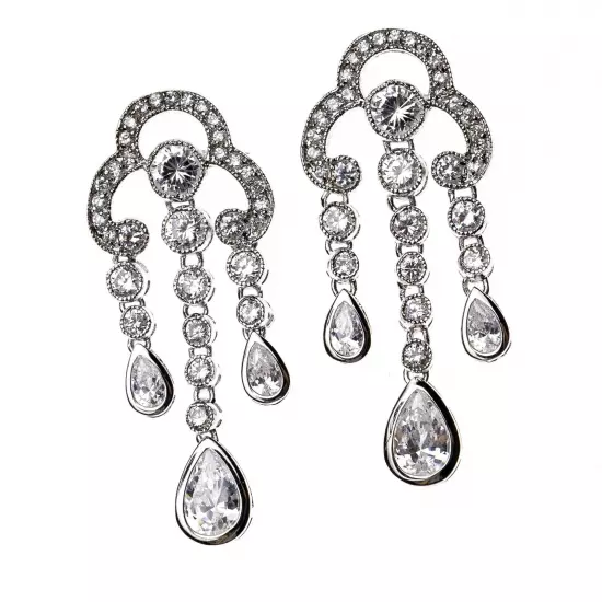 Sparkling Crystal Chandelier Earrings in a Vintage Victorian Inspired Design New