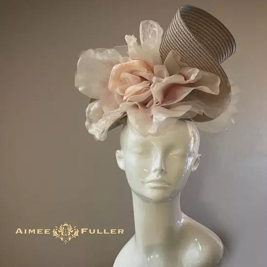 Champagne Yellow Rose Kentucky Derby Fascinator Bridal Flower Royal Ascot Hat