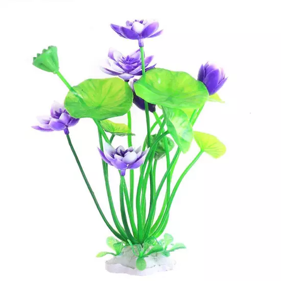 Artificial ,Lotus Decoration Aquarium Water Grass Decor Fish Tank Lan