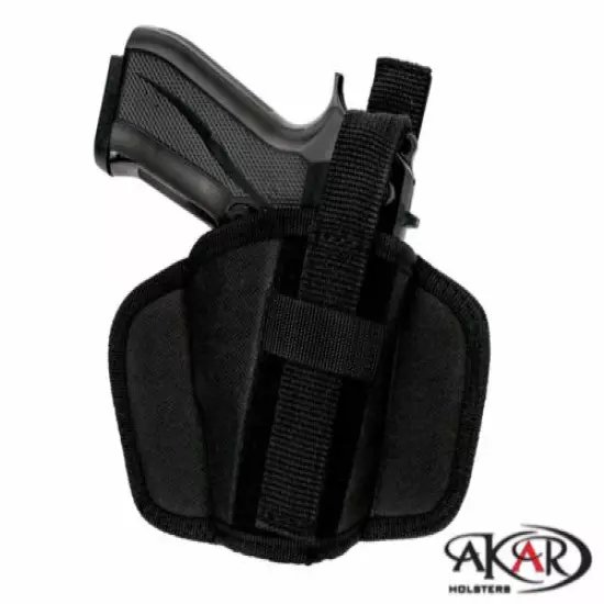 WALTHER PPS, CCP Leather & Nylon Thumb Break Pancake Belt Holster, Akar 