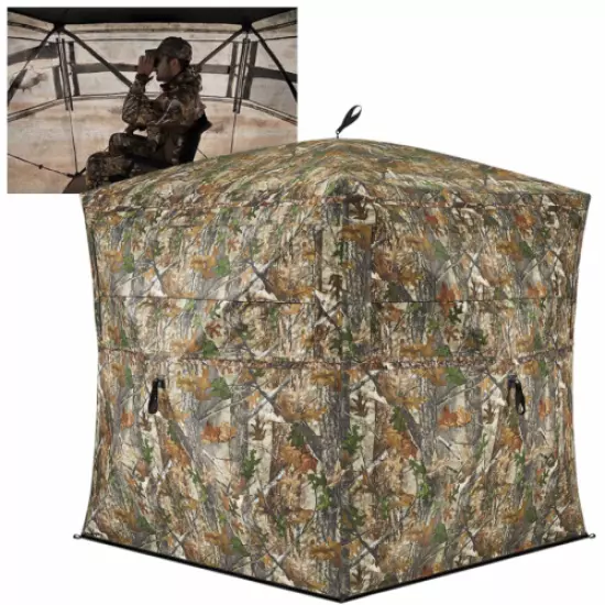 Ground Hunting Blind Portable Camo Bag,2-3 Person PopUp Ground Blinds 270 Degree