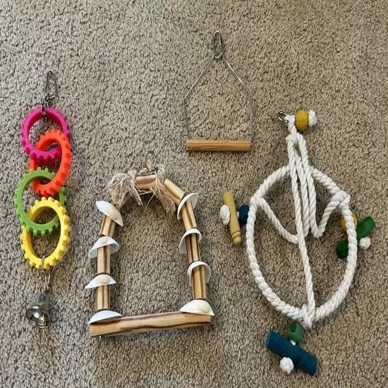 Bird Toys Lot. 4 Toys Included. Bird Swings.