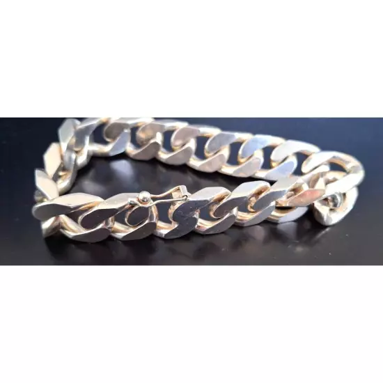 MASSIVE MEN'S ITALIAN 925 STERLING SILVER BRACELET SKY