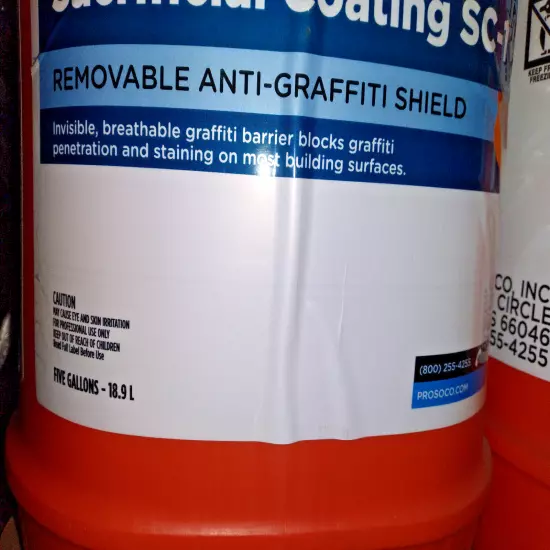 Prosoco Sacrificial Coating SC-1, Removable Anti-Graffiti Shield, 5 Gallons