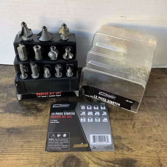 Tool Shop 236-3541 12 Piece Starter Router Bit Set - In Great Condition