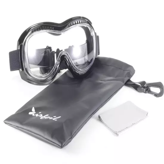 Airfoil Padded 'Fit Over Glasses' Riding Goggles (Black Frame/Clear Lens)