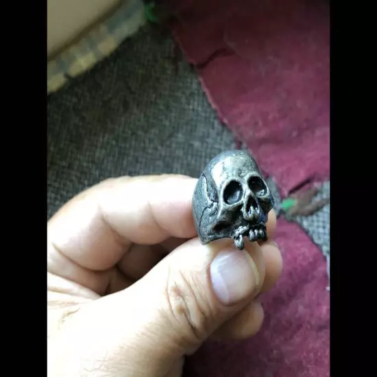 Black Horror Skull Ring Men's Jewelry Vintage Punk Biker Ring Males' Gift