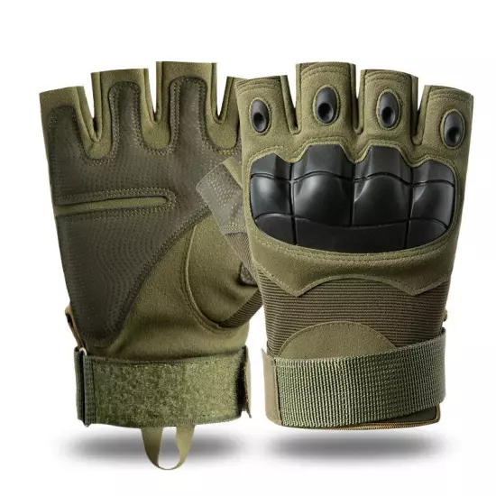 Tactical Mens Gloves Army Military Motorcycle Cycling Hiking Hunting Fingerless