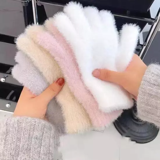 Korean style winter gloves imitation mink gloves plush warm^ω