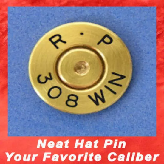 Remington R-P 308 WIN Cartridge Hat or Jacket Pin Tie Tac Bullet Ammo