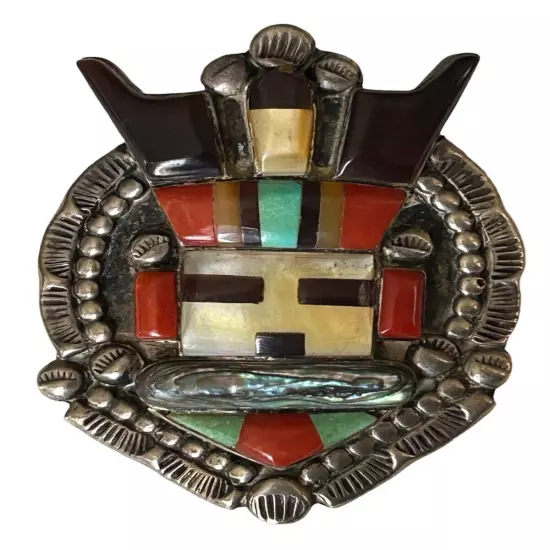 1940’s To 60’s Classic Zuni Sunface Warrior design Bolo clasp ( no leather tie)