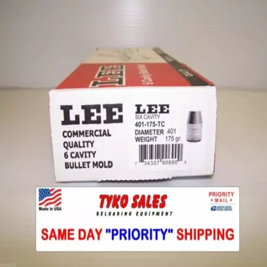 LEE 90690 * LEE 6-CAVITY BULLET MOLD * 401-175-TC * .401 DIA * 175 GR * 90690