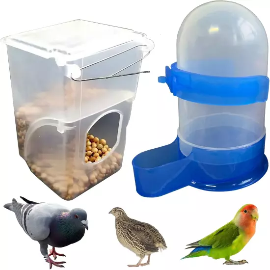 Automatic Pigeon Bird Feeder and Water -Parrot Feeder Water Cage Accessories Sup