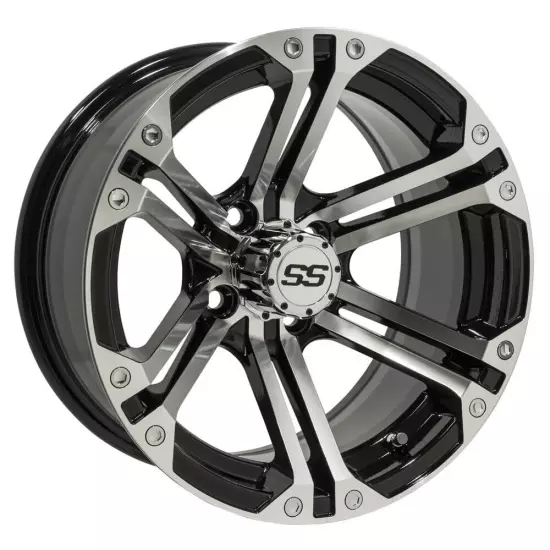 Set of 4 GTW 14" Specter Machined/Black Wheels on 19.5" Mamba Street Tires