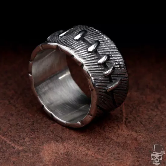 Sculpt Rings™ Industrial Stitch Ring - Rugged Stainless Steel Band