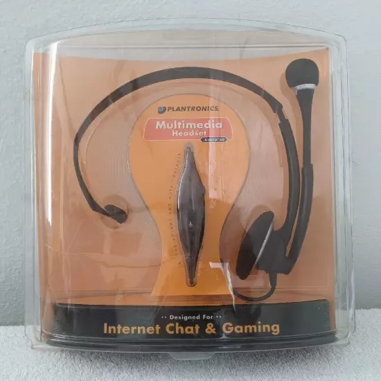 New Plantronics Multimedia Black Headset Audio 50 Internet Chat and Gaming READ