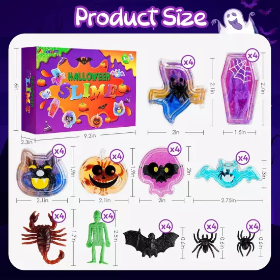 Halloween Party Favors, 24 Pcs Slime Kit, Toys for Kids,... 